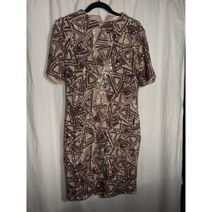 Forever 21 Plus Size‎ Nude Sequin Dress 1X MM10